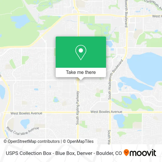 USPS Collection Box - Blue Box map