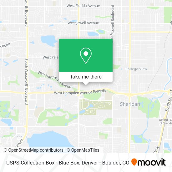 Mapa de USPS Collection Box - Blue Box