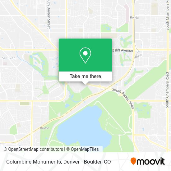 Columbine Monuments map