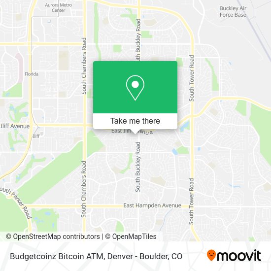 Mapa de Budgetcoinz Bitcoin ATM