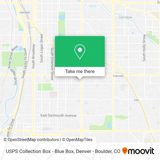 USPS Collection Box - Blue Box map