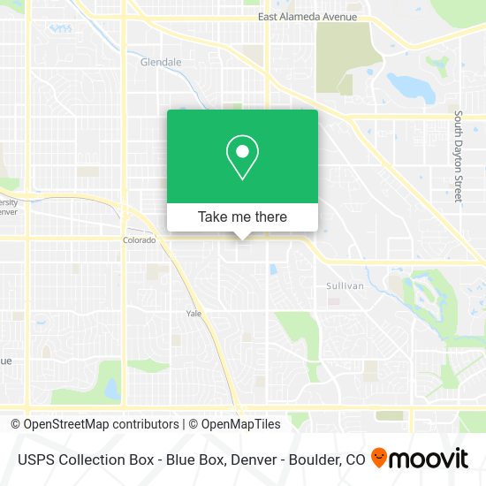Mapa de USPS Collection Box - Blue Box