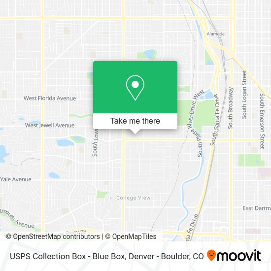 Mapa de USPS Collection Box - Blue Box