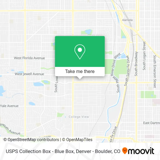 USPS Collection Box - Blue Box map
