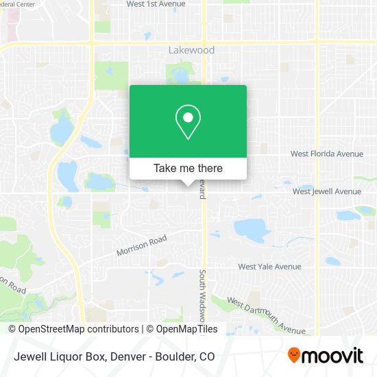 Jewell Liquor Box map