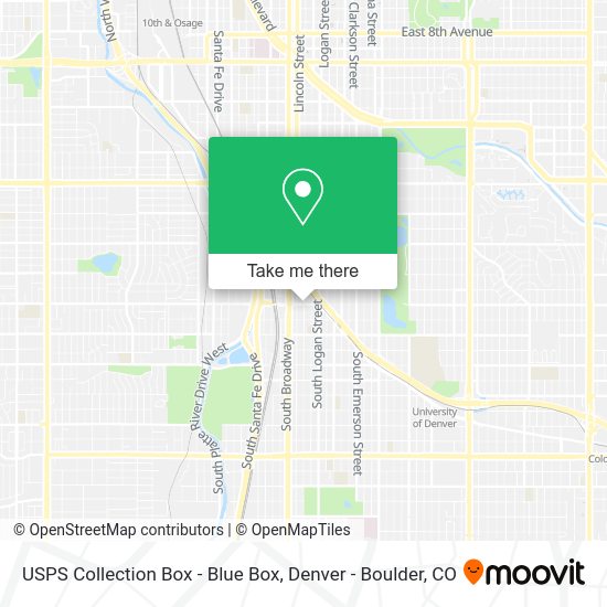 Mapa de USPS Collection Box - Blue Box