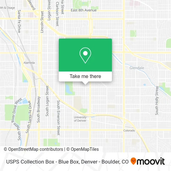 USPS Collection Box - Blue Box map