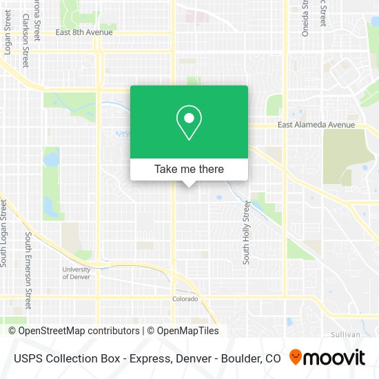 Mapa de USPS Collection Box - Express