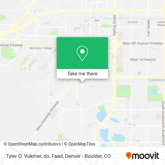 Mapa de Tyler O. Vukmer, do, Faad