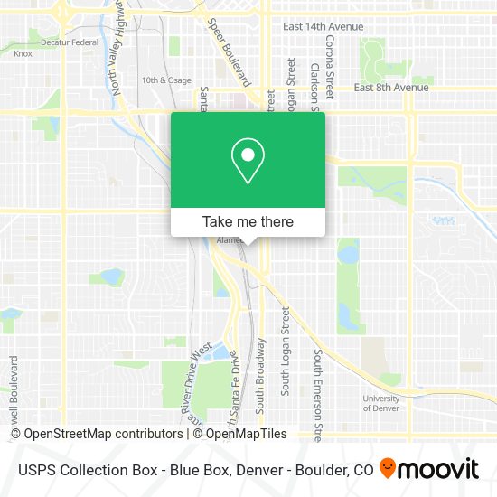 Mapa de USPS Collection Box - Blue Box