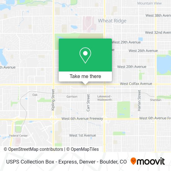 Mapa de USPS Collection Box - Express