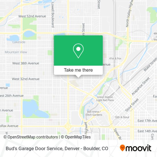 Bud's Garage Door Service map