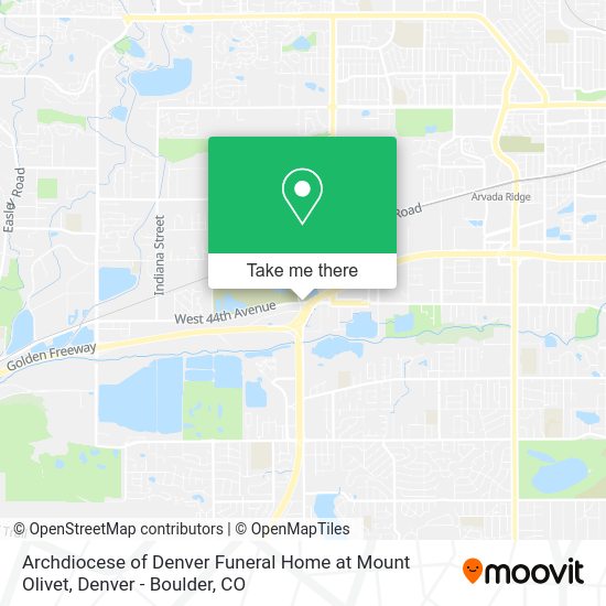 Archdiocese of Denver Funeral Home at Mount Olivet map