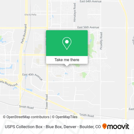 Mapa de USPS Collection Box - Blue Box