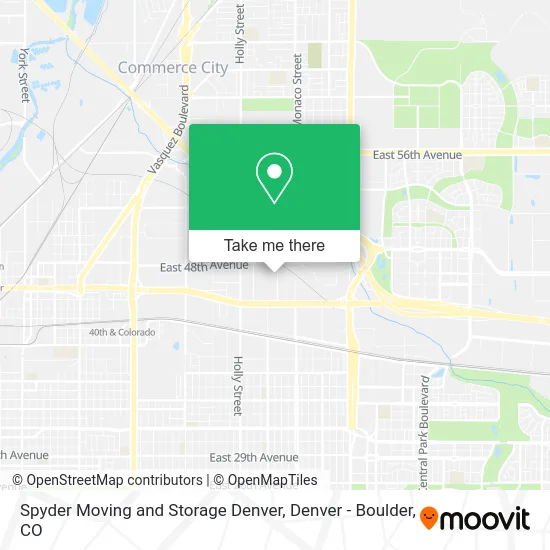 Spyder Moving and Storage Denver map