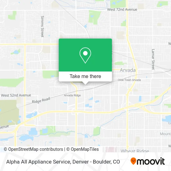 Mapa de Alpha All Appliance Service