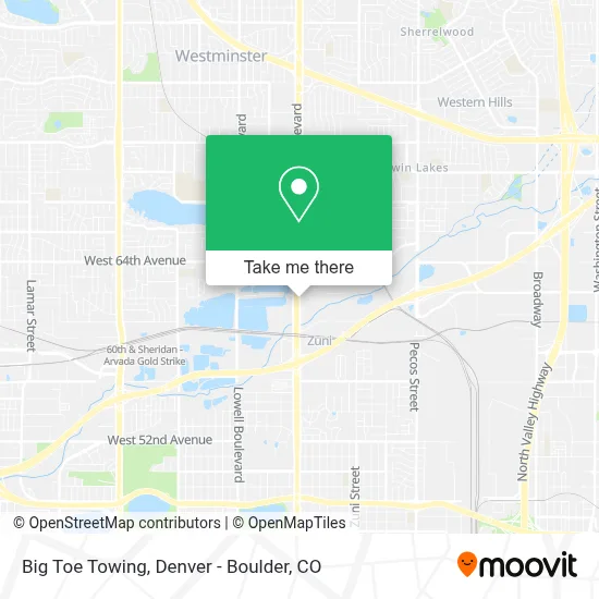Big Toe Towing map