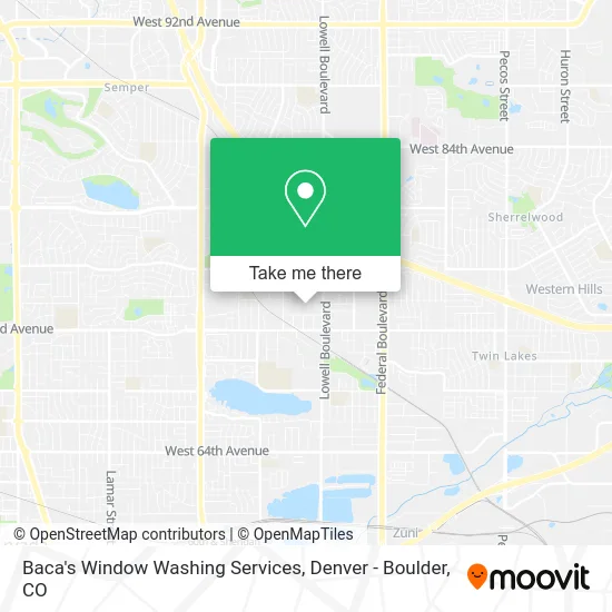 Baca's Window Washing Services map