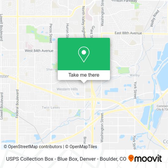 Mapa de USPS Collection Box - Blue Box