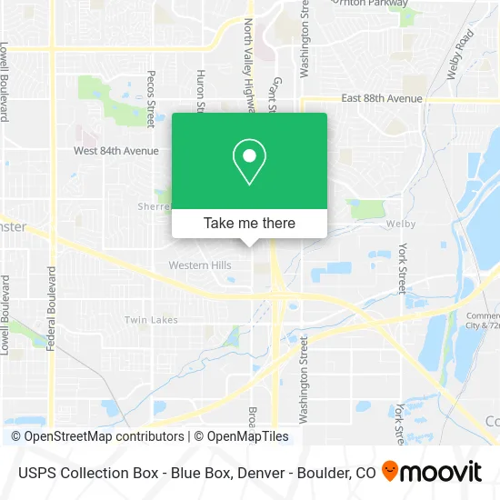 USPS Collection Box - Blue Box map