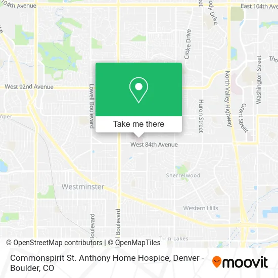 Commonspirit St. Anthony Home Hospice map