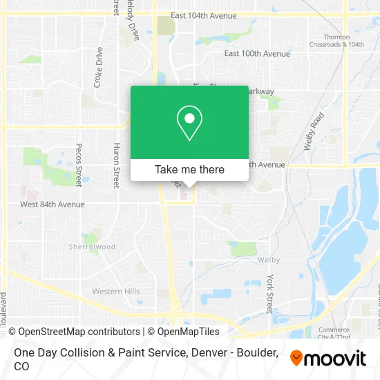 One Day Collision & Paint Service map