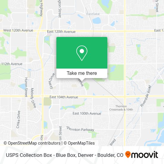 Mapa de USPS Collection Box - Blue Box