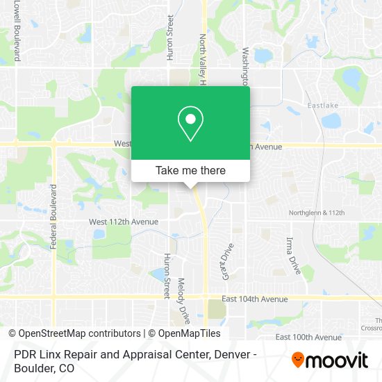 Mapa de PDR Linx Repair and Appraisal Center