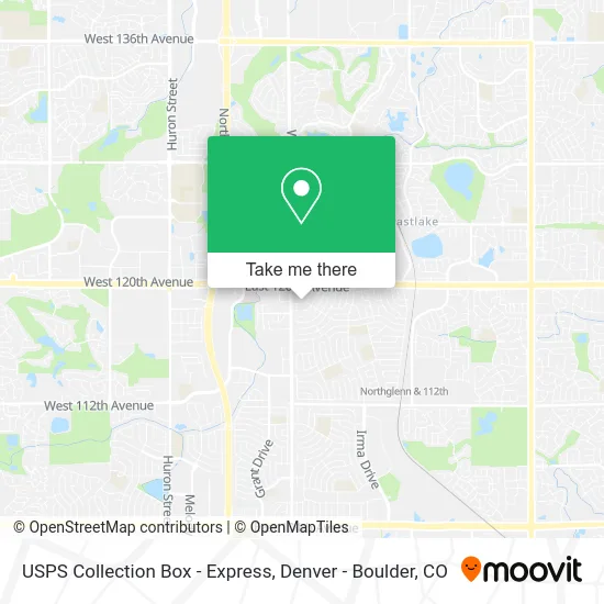 Mapa de USPS Collection Box - Express