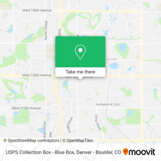 Mapa de USPS Collection Box - Blue Box
