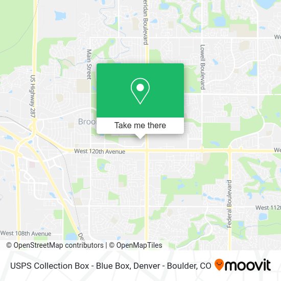Mapa de USPS Collection Box - Blue Box