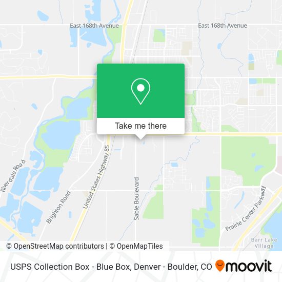 Mapa de USPS Collection Box - Blue Box