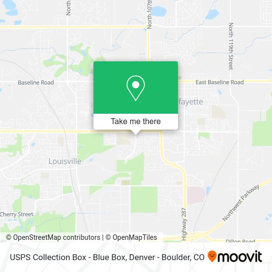 Mapa de USPS Collection Box - Blue Box