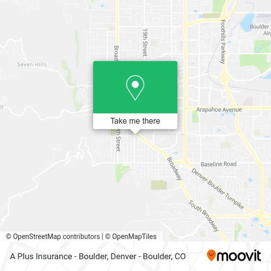 A Plus Insurance - Boulder map