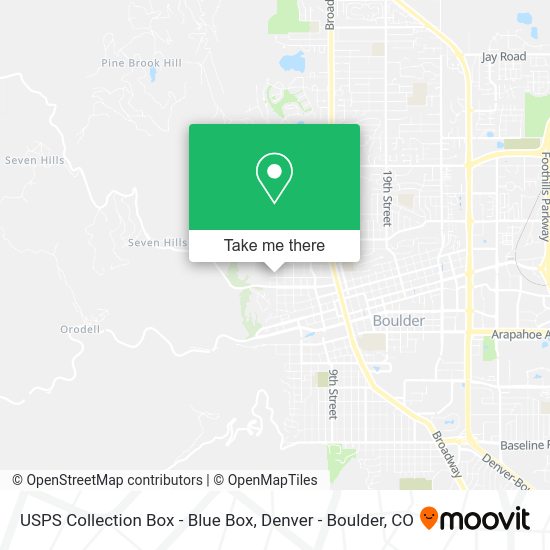 Mapa de USPS Collection Box - Blue Box
