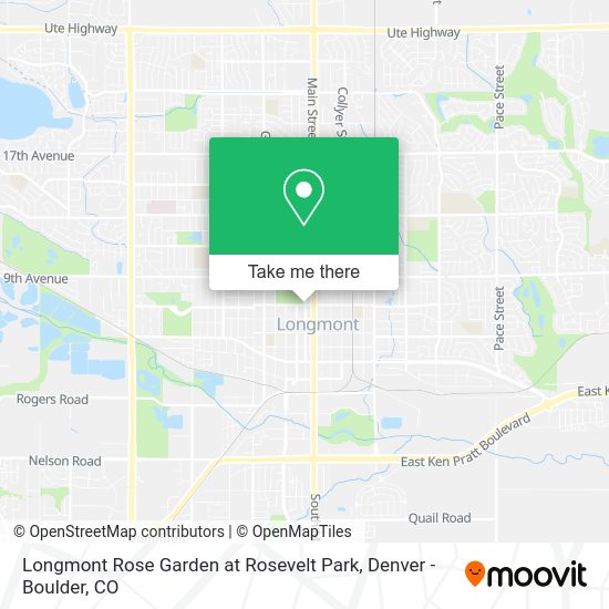 Longmont Rose Garden at Rosevelt Park map