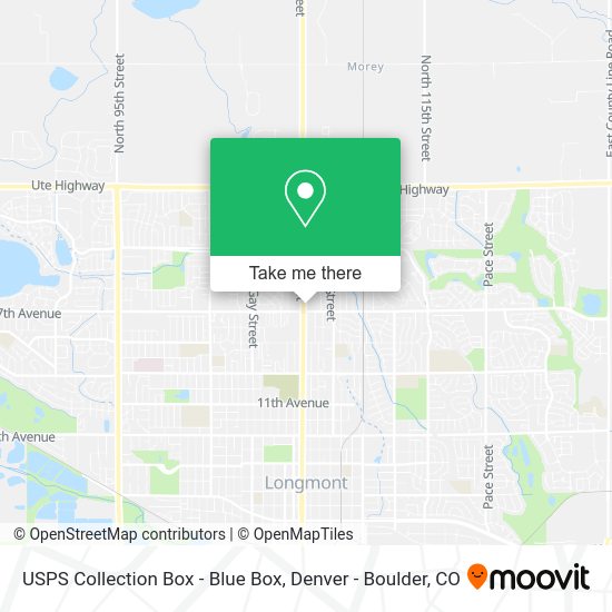 Mapa de USPS Collection Box - Blue Box