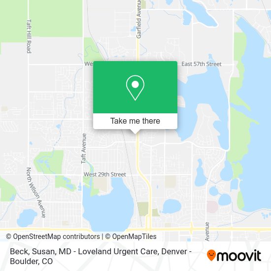 Mapa de Beck, Susan, MD - Loveland Urgent Care