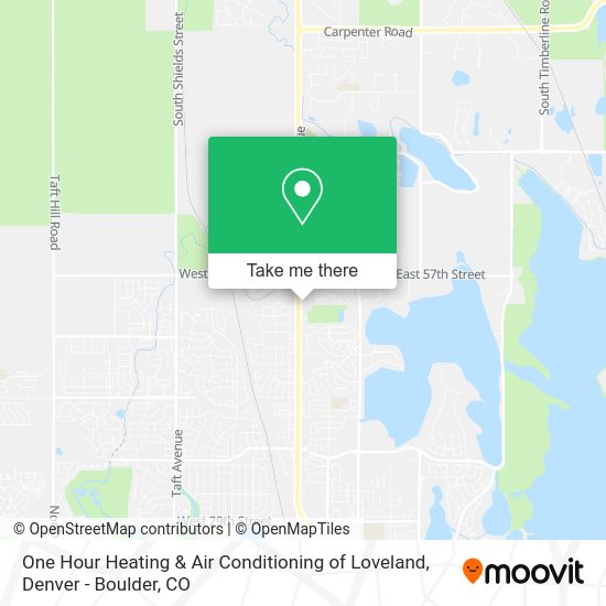 One Hour Heating & Air Conditioning of Loveland map