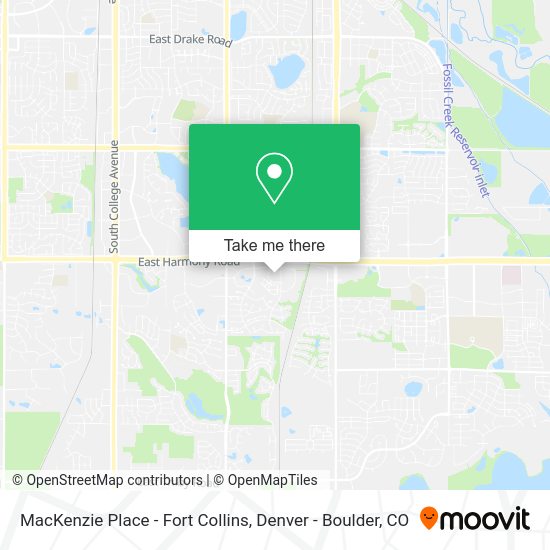 Mapa de MacKenzie Place - Fort Collins