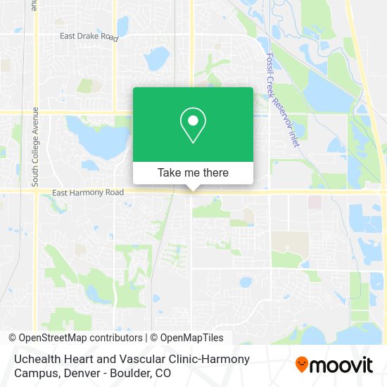 Mapa de Uchealth Heart and Vascular Clinic-Harmony Campus