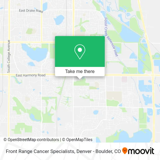 Front Range Cancer Specialists map