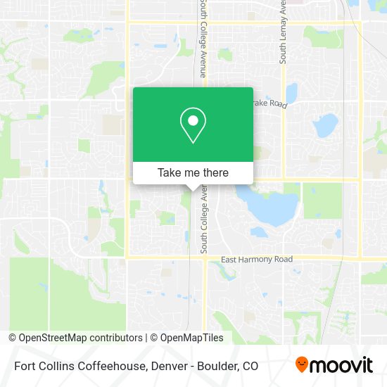 Fort Collins Coffeehouse map