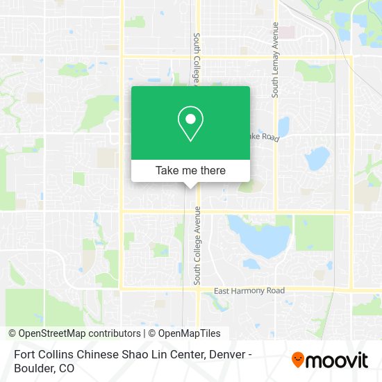 Fort Collins Chinese Shao Lin Center map