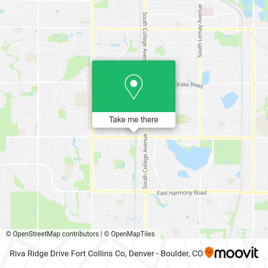 Mapa de Riva Ridge Drive Fort Collins Co