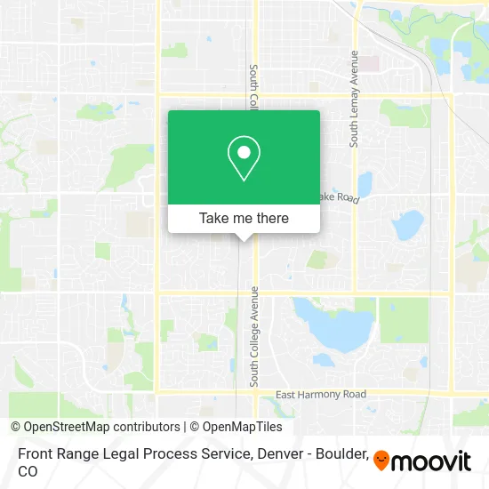 Front Range Legal Process Service map