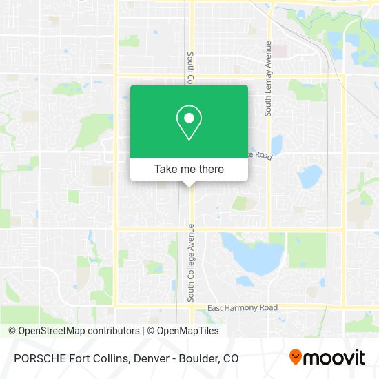 PORSCHE Fort Collins map