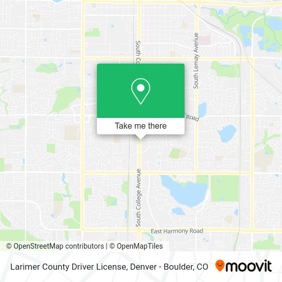 Larimer County Driver License map