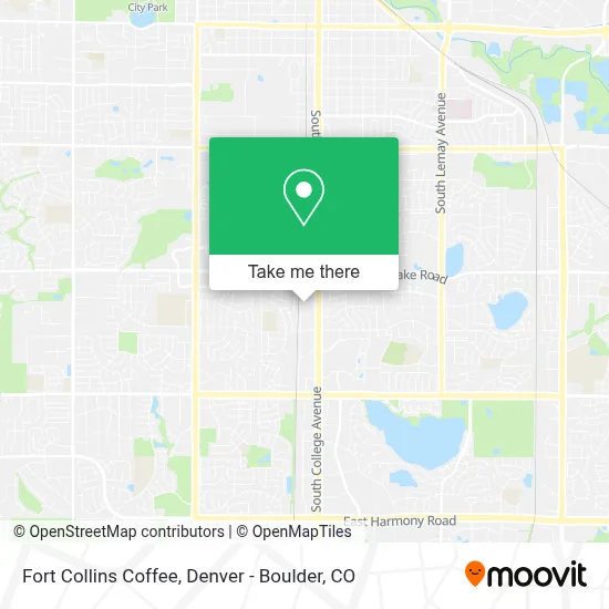 Fort Collins Coffee map