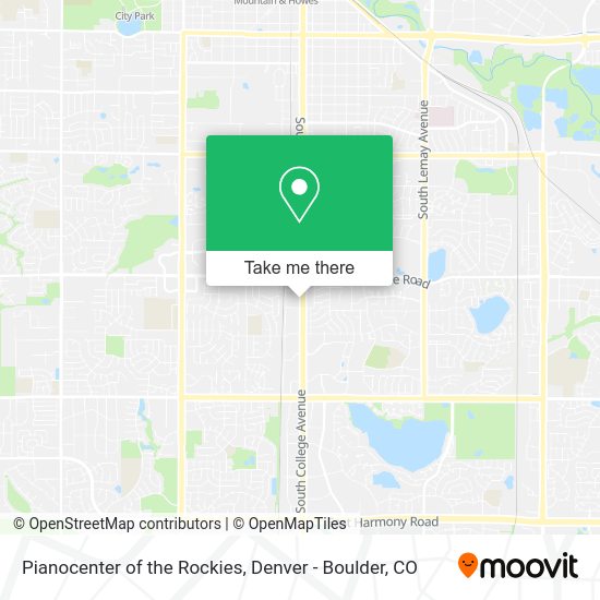 Pianocenter of the Rockies map